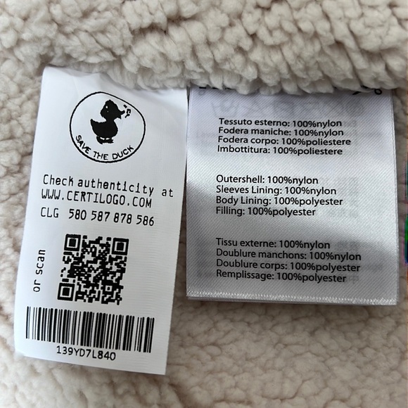 NWT Save the Duck Faux Shearling Puffer Jacket in Ruby Red - Picture 6 of 16